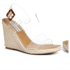 Steve Madden Uri Clear espadrilles wedge size 9.5